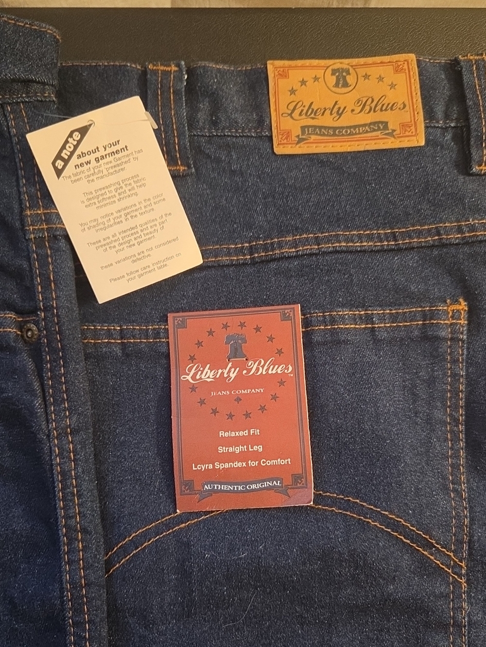 NWT Liberty Blues Men's Relaxed Straight-Leg Jeans in Dark Blue